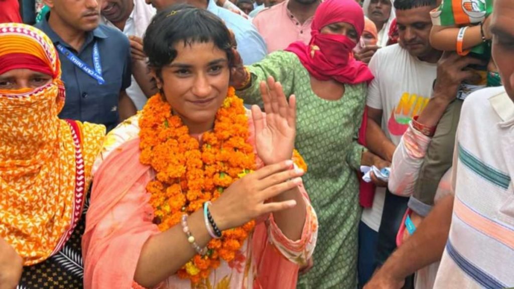 सियासी दंगल में विनेश की ऐतिहासिक जीत, 6015 वोटों से जीतीं, जुलाना सीट पर किसे-कितने वोट मिले…