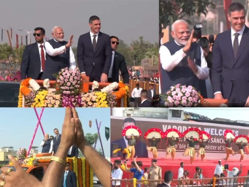 PM Modi-Pedro Sanchez Road Show: वडोदरा में पीएम मोदी और स्पेनिश पीएम पेड्रो सांचेज का रोड शो, दोनों ने टाटा एयरक्राफ्ट कॉम्प्लेक्स का उद्घाटन किया